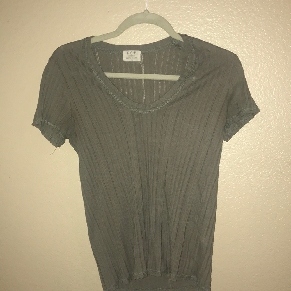 Green low cut shirt